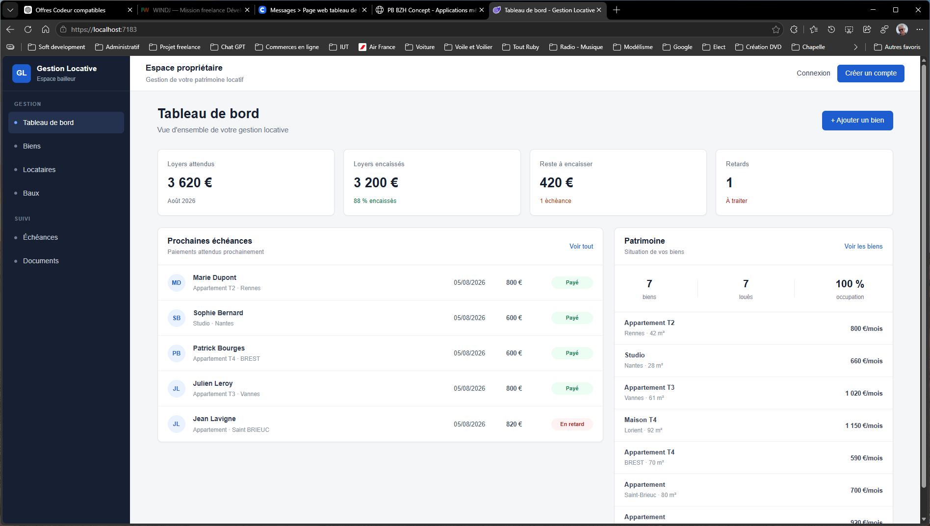 Capture de gestion locative